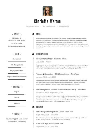 Photo resume template Corporate