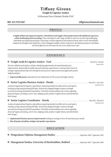 Simple resume template Traditional